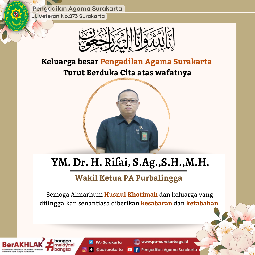 YM. Dr. H. Rifai, S.Ag.,S.H.,M.H.